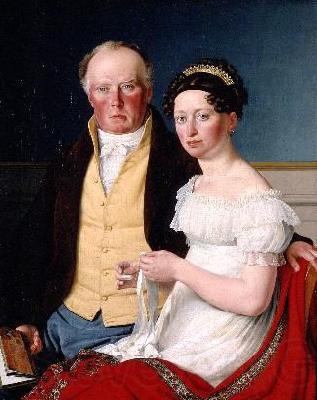 Christoffer Wilhelm Eckersberg Greve Preben Bille-Brahe og hans anden hustru Johanne Caroline, fodt Falbe France oil painting art